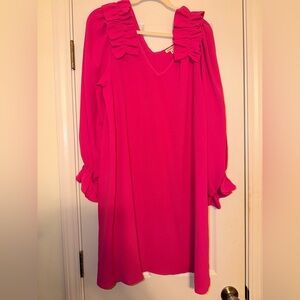 JODIFL Vibrant Pink Long Sleeve Dress